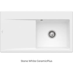 Evier cuve à droite avec vidage villeroy et boch Subway 50, stone white ceramic plus