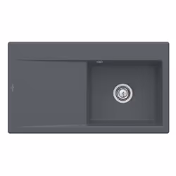 Evier 1 cuve avec vidage automatique  Subway 50 flat graphite ceramic plus