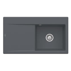 Evier 1 cuve avec vidage automatique  Subway 50 flat graphite ceramic plus