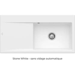Evier a encastrer 1 bac VILLEROY ET BOCH Subway Style 60 egouttoir à gauche vidage automatique Stone White CeramicPlus