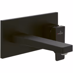 Mitigeur lavabo mural  Architectura Square avec vidage Push Open Noir mat