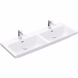 Villeroy & Boch Subway 3.0 1x cabinet double lavabo largeur 1300 x profondeur 470 mm TitanCeram Rectangle montage mural en so ...