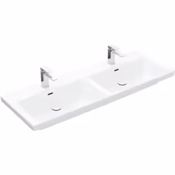 Villeroy & Boch Subway 3.0 1x cabinet double lavabo largeur 1300 x profondeur 470 mm TitanCeram Rectangle montage mural en so ...