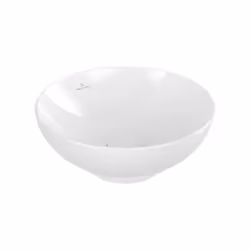 Vasque 38 x 38 ronde à poser  Loop & Friends non meulé stone white avec trop plein