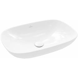Villeroy&boch - Vasque 56 x 38 rectangle à poser villeroy et boch Loop & Friends non meulé blanche avec trop plein