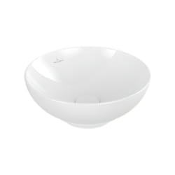 Vasque 42 x 42 ronde à poser  Loop & Friends non meulé stone white sans trop plein