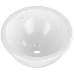 Vasque 45 x 45 ronde à encastrer par-dessous VILLEROY ET BOCH Loop & Friends TitanCeram blanche avec trop plein