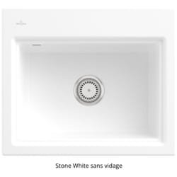 Evier  Subway Style 60 S Stone white CeramicPlus vidage manuel finition anthracite