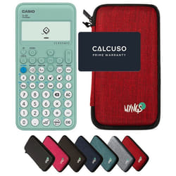 Casio fx-92 Collège avec Housse de Protection WYNGS incluse Rouge - Calculatrice Scientifique - Pack de Base