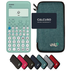 Casio fx-92 Collège avec Housse de Protection WYNGS incluse Turquoise - Calculatrice Scientifique - Pack de Base