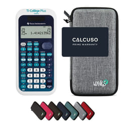 TI-Collège Plus Solar avec Housse de Protection WYNGS incluse Gris Clair - Calculatrice Scientifique - Pack de Base