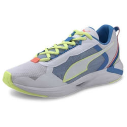 PUMA Homme Minima Chaussure de Course sur Route- White NRGY Blue Fizzy Yellow