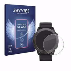 Savvies Verre Trempé pour Garmin Fenix 6X Pro Vitre Protection Ecran Film Trempé de Verre Dureté 9H