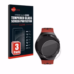 Savvies Verre Trempé pour Huawei Watch GT 2e (3 Pièces) Vitre Protection Ecran Film Trempé de Verre Dureté 9H