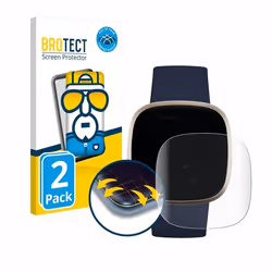 BROTECT Protection Intégrale 3D Incurvé pour Fitbit Versa 3 / Sense (2 Pièces) - Couverture Complète Film Protection Écran