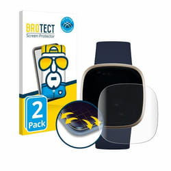 BROTECT Protection Intégrale 3D Incurvé pour Fitbit Versa 3 / Sense (2 Pièces) - Couverture Complète Film Protection Écran