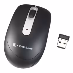 Dynabook Souris sans fil silencieuse W90, Ambidextre, Blue LED, RF sans fil, 1800 DPI, Noir