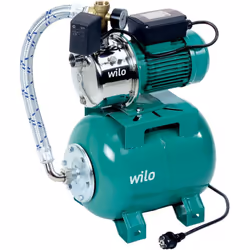 Présentation Surpresseur domestique mono WILO-JET HWJ 203 - Réservoir de 50 litres pour eaux claires Installation de pompage ...