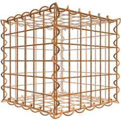 Gabiona - Gabiondeco - Gabion aspect rouille 30 cm x 30 cm x 30 cm (l x h x p). taille des mailles 5 x 5 cm. formation de rouille naturelle en cours