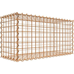 Gabiona - Gabiondeco - Gabion aspect rouille 80 cm x 40 cm x 30 cm (l x h x p). taille des mailles 5 x 5 cm. formation de rouille naturelle en cours
