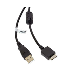 Vhbw - câble de données usb (type a sur lecteur MP3) câble de chargement compatible avec Sony Walkman NW-S706F, NW-S715F lecteur MP3 - noir, 150cm
