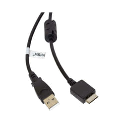 Câble de données usb (type a sur lecteur MP3) câble de chargement compatible avec Sony Walkman NWZ-E436FRED, NWZ-E438F lecteur MP3 - noir, 150cm