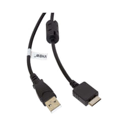 Câble de données usb (type a sur lecteur MP3) câble de chargement compatible avec Sony Walkman NWZ-E438FRED, NWZ-E443 lecteur MP3 - noir, 150cm - Vhbw