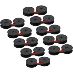 10x Ruban encreur compatible avec Olympia Plana, Olymax, Notamat 702, Portable imprimante matricielle ou de reçus - noir-rouge - Vhbw
