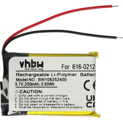 Vhbw - 1x Batterie compatible avec Apple IPod Shuffle MB812LL/AiPOD, MB814LL/AiPOD, MB816LL/A lecteur de musique MP3 (250mAh, 3,7V, Li-polymère)