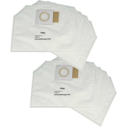 Vhbw - 10x sacs compatible avec Makita DVC260, DVC260Z aspirateur - microfibres non tissées, blanc