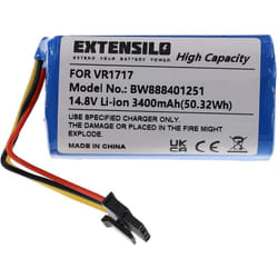 Extensilo - Batterie compatible avec Blaupunkt BlueBot XSmart BPK-VCBB1XS, BlueBot XSmart BPK-VCBB1XE aspirateur (3400mAh, 14,8V, Li-ion)
