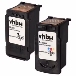 vhbw 2x cartouches rechargée pour Canon Pixma TS3352 TS3355 TS3450 TS3451 TS3452 TS3453 imprimante - Set noir CMY