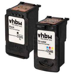 vhbw 2x cartouches rechargée pour Canon Pixma TS3352 TS3355 TS3450 TS3451 TS3452 TS3453 imprimante - Set noir CMY