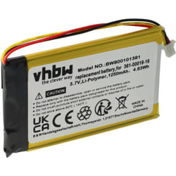 vhbw Batterie remplacement pour Garmin 361-00019-11 pour GPS, appareil de navigation (1250mAh, 3,7V, Li-polymère)