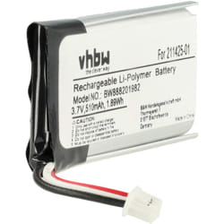 Vhbw - Batterie remplacement pour Plantronics 202555-01, 211425-01 pour casque audio, écouteurs sans fil (510mAh, 3,7V, Li-polymère)