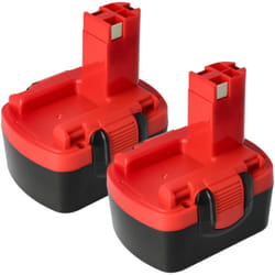 Vhbw - 2x Batterie remplacement pour Bosch 2 607 335 711, 2 607 335 699, 2 607 335 694, 2 607 335 686 pour outil électrique (1500 mAh, NiMH, 14,4 v)