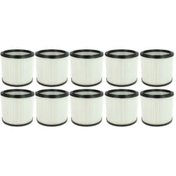 10x filtre plissé compatible avec Shop-Vac Super 760, Ultra 40 Blower aspirateur - blanc - Vhbw