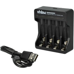 Vhbw - Chargeur de piles 4 bornes compatible avec piles aa/ aaa rechargeables, batteries, piles domestiques Li-ion - Chargeur Micro usb