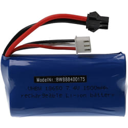 Vhbw - Batterie pour modéle rc par ex. voiture de course avion (1500mAh, 7,4V, Li-ion, 72 x 37 x 19 mm)