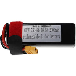 Vhbw - Batterie compatible avec XT60 connecteur pour modéle rc par ex. voiture de course, avion (2000mAh, 18,5V, Li-polymère, 105 x 36 x 40 mm)