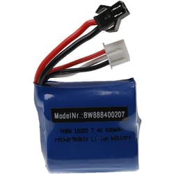 Vhbw - Batterie pour modéle rc par ex. voiture de course avion (600mAh, 7,4V, Li-ion, 40 x 38 x 21 mm, SM-2P)