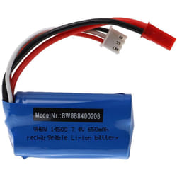 Vhbw - Batterie pour modéle rc p. ex. compatible avec Syma, Shuang Ma (650mAh, 7,4V, Li-ion, 53 x 28,5 x 15 mm)