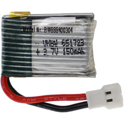 Vhbw - Batterie compatible avec xh 2.54 2P connecteur pour modéle rc par ex. voiture de course avion (150mAh, 3,7V, Li-polymère, 25 x 17 x 8 mm)