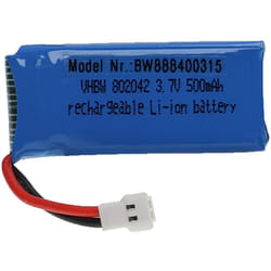 Vhbw - Batterie compatible avec xh 2.54 2P connecteur pour modéle rc par ex. voiture de course avion (500mAh, 3,7V, Li-polymère, 45 x 20 x 8 mm)