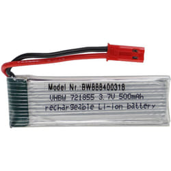 Vhbw - Batterie compatible avec bec connecteur pour modéle rc par ex. voiture de course avion (500mAh, 3,7V, Li-polymère, 57 x 17 x 8 mm)