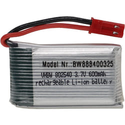 Vhbw - Batterie compatible avec bec connecteur pour modéle rc par ex. voiture de course avion (600mAh, 3,7V, Li-polymère, 44 x 25 x 9 mm)