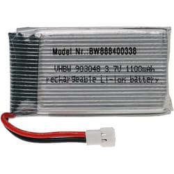 Vhbw - Batterie compatible avec connecteur XH2.54 pour modéle rc par ex. voiture de course, avion (1100mAh, 3,7V, Li-polymère, 53 x 30 x 10 mm)
