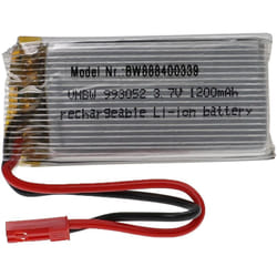 Vhbw - Batterie compatible avec jst connecteur pour modéle rc par ex. voiture de course, avion (1200mAh, 3,7V, Li-polymère, 56 x 29 x 10 mm)