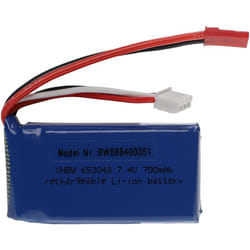 Vhbw - Batterie compatible avec bec connecteur pour modéle rc par ex. voiture de course avion (700mAh, 7,4V, Li-polymère, 55 x 31 x 13 mm)