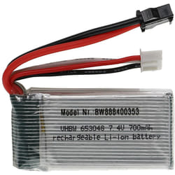 Vhbw - Batterie compatible avec SM-2P connecteur pour modéle rc par ex. voiture de course avion (700mAh, 7,4V, Li-polymère, 53 x 30 x 15 mm)
